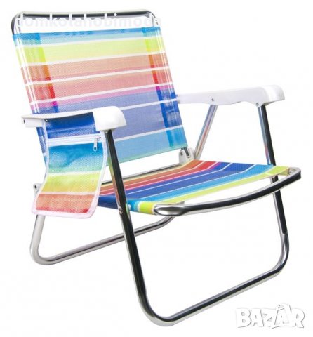 Алуминиев Сгъваем стол за градината плажа или риболов,До 90 кг,Джоб с цип, 60х61х63 см cm.