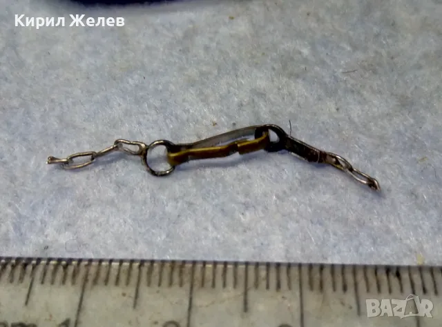 СТАРИННА ЗАКОПЧАЛКА от БРОНЗ и СРЕБРО 950 За СРЕБЪРЕН СИНДЖИР ВЕРИЖКА РЪЧНА РЕТРО ИЗРАБОТКА 49941, снимка 9 - Антикварни и старинни предмети - 49525684