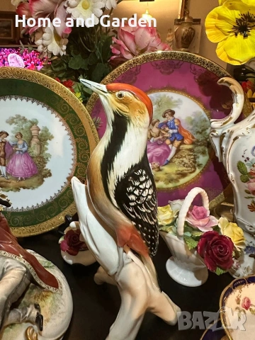 Karl Ens Volkstedt Германия „Кълвач“ след 1945 г. – порцелан 25 см, ръчно рисуван