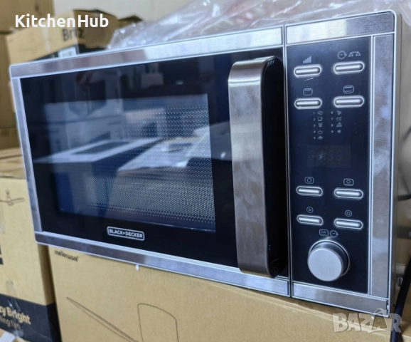 Микровълнова с грил и конвекция Black+Decker BXMZ900E – 25L, снимка 7 - Микровълнови - 52383066