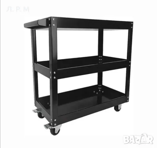 Количка за инструменти с 3 рафта черна