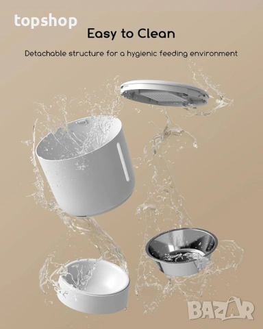 Нова автоматична хранилка Faroro PF21, 4L – с купа от неръждаема стомана , снимка 8 - За котки - 53358225