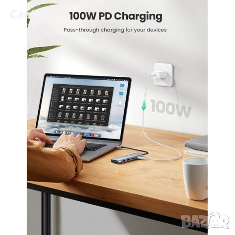 UGREEN USB C Hub 6 в 1 USB-C към 4K HDMI, 2xUSB 3.0, PD 100 W, SD/TF четец на карти, снимка 5 - Други - 40517213