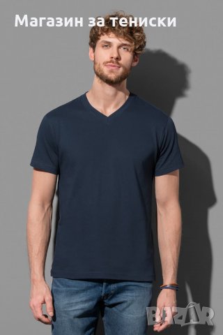 Мъжки тениски с остро деколте, снимка 1 - Тениски - 34394106