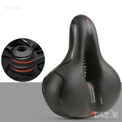 Ергономична седалка за велосипед с отвор, Омекотена, 250x210x105 мм, снимка 5 - Аксесоари за велосипеди - 53033452