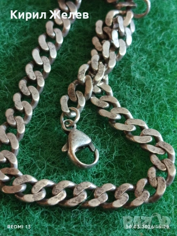Сребърна гривна красива плетка майсторска ръчна изработка 52890, снимка 6 - Гривни - 54027729