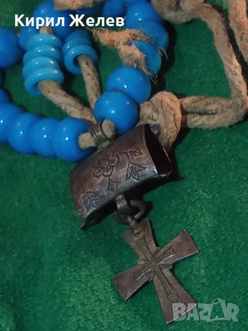 УНИКАЛНО РЯДКА СТАРИННА ХРИСТИЯНСКА БРОЕНИЦА ЦВЕТНО СТЪКЛО САЧАН БРОНЗ - РЪЧНО ОРНАМЕНТИРАНИ 27865, снимка 17 - Антикварни и старинни предмети - 37115989