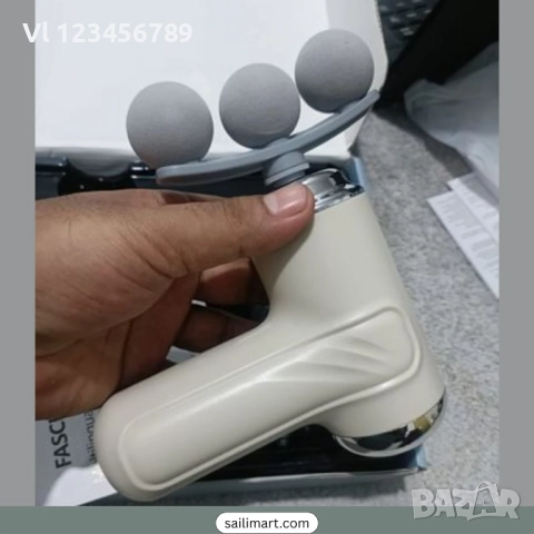 LM-130 Ръчен масажор  за дълбокотъканен масаж с 9 масажни глави 6 скорости тих, снимка 4 - Масажори - 52773934