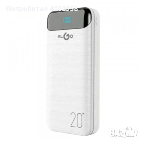 Преносима батерия KLGO KP-89 POWER BANK, 10000/20000mAh с LED дисплей, снимка 3 - Външни батерии - 53026627
