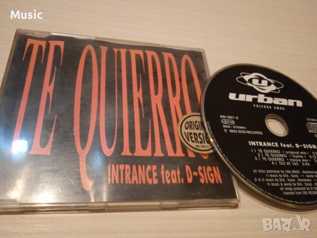 Intrance Feat. D-Sign ‎– Te Quierro - оригинален диск, снимка 1 - CD дискове - 38671062