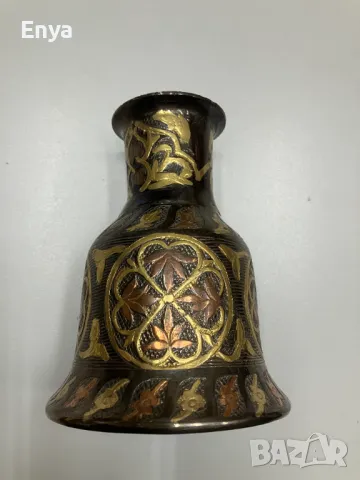 Свещник - метален, черно злато, гравиран , снимка 2 - Декорация за дома - 49595082