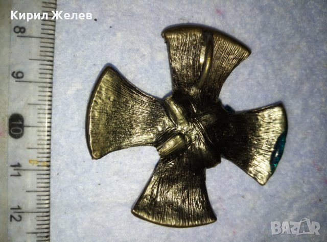 ЕМАЙЛИРАН СТИЛЕН СРЕБРИСТ МЕСИНГОВ МОДЕН АРТ КРЪСТ 31926, снимка 10 - Колиета, медальони, синджири - 42116924