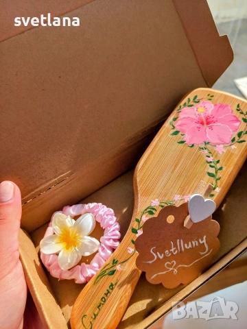 Ръчно рисувани четки за коса, снимка 3 - Подаръци за жени - 53785399