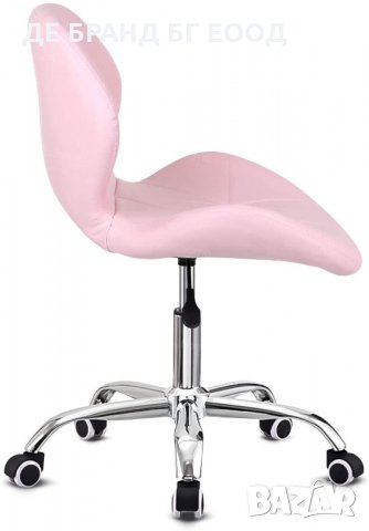 Мобилен стол за бюро / офис стол с дамаска от PU кожа C-K-DC-0098PK, снимка 2 - Столове - 33775878