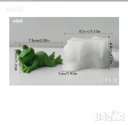 3D Голяма излегнала жаба силиконов молд форма фондан шоколад смола гипс свещ сапун декор, снимка 3 - Форми - 48120313