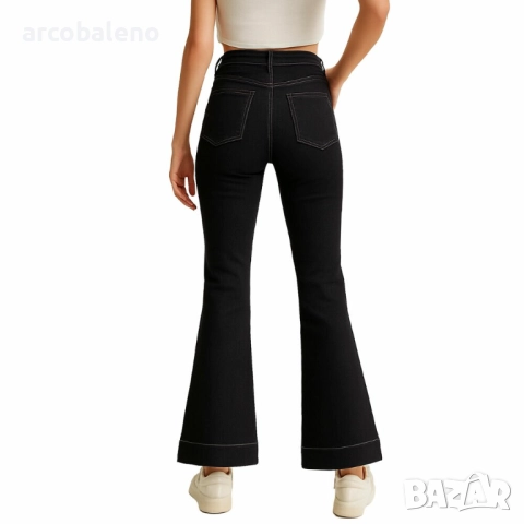 Дамски дънки тип „bootcut“ с висока талия  , снимка 3 - Дънки - 52401170