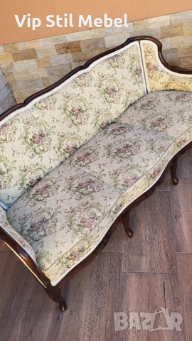 Френска холна гарнитура с гобленова дамаска , снимка 8 - Дивани и мека мебел - 52790049