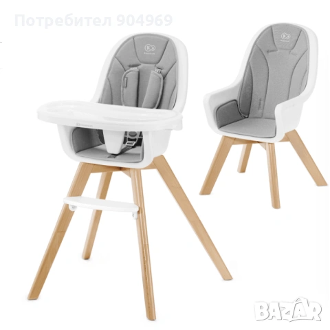Kinderkraft Детско Столче за хранене Tixi Grey, снимка 4 - Други - 54363097