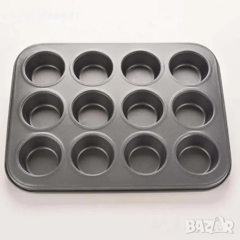 Тава за мъфини с 12 гнезда, с незалепващо покритие, снимка 5 - Други - 48898764