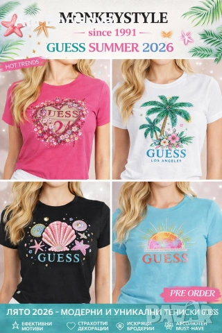 Дамски и мъжки маркови тениски Guess CK Tommy Nike Adidas нови модели , снимка 5 - Тениски - 54248905