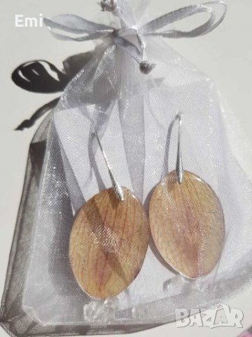 Лилави обеци с орхидея, Ръчна изработка, снимка 2 - Обеци - 36724486