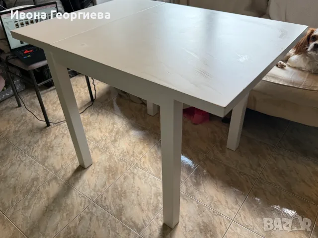 Продавам бяла разтегателна маса IKEA NORDVIKEN