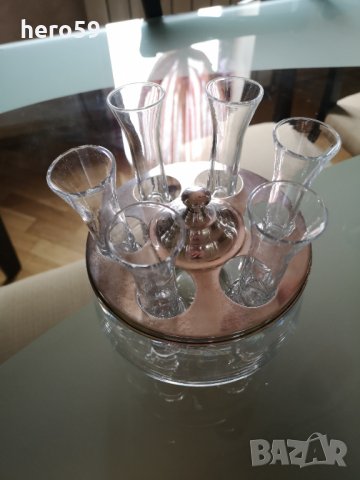 Сребърен комплект(800 проба) за твърд алкохол,чаша-чаши, снимка 2 - Антикварни и старинни предмети - 30324381
