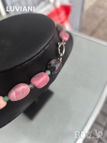 Колие Естествен Яспис , снимка 3 - Колиета, медальони, синджири - 52534629