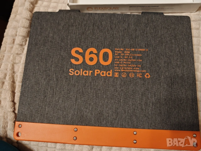 FlexSolar S60 60W сгъваем соларен панел USB-C USB-A DC