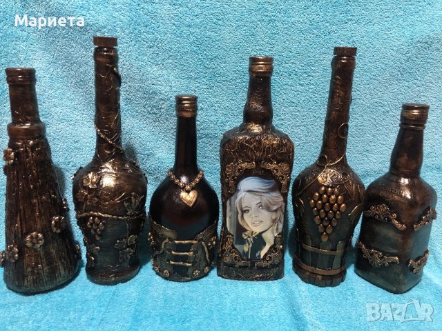 Декорирана бутилка, снимка 3 - Декорация за дома - 38311500