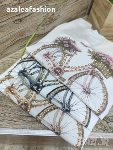 Вталена дамска тениска с колело, снимка 8 - Тениски - 54119940