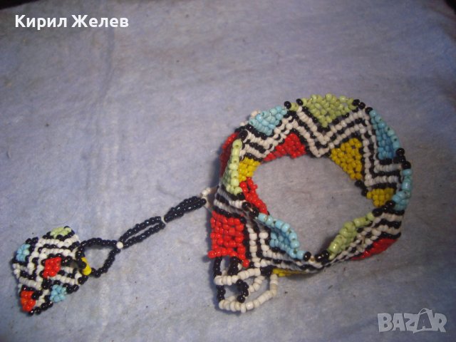 МЪНИСТЕНО ЦВЕТНО ХЕНД МЕЙД АРТ УКРАШЕНИЕ ГРИВНА с ПРЪСТЕН МНОГО ЕФЕКТНО БИЖУ 4575, снимка 10 - Бижутерийни комплекти - 37114880