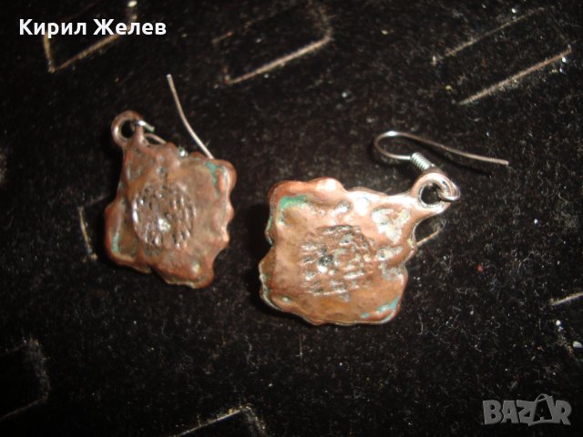 ФЛОРАЛНИ ПОСРЕБРЕНИ МЕДНИ БЕЛ ЕПОК СТИЛ ВИНТИДЖ ОБЕЦИ с АМЕТИСТ КАМЪНИ РОЗИ 17588, снимка 3 - Обеци - 31291397