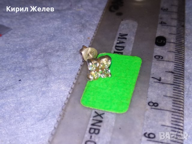 МИНИАТЮРНА СРЕБЪРНА ФЛОРАЛНА ОБЕЦА СРЕБРО ЦВЕТЕ 925 ПРОБА с БЛЕСТЯЩИ ЦИРКОНЧЕТА 32126, снимка 11 - Обеци - 40487874
