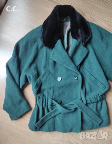 Ново Зелено палтенце,размер 38, цена 27 лв, снимка 2 - Палта, манта - 38921195