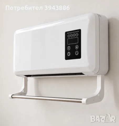 Стенна печка за топло и студено с поставка за кърпи