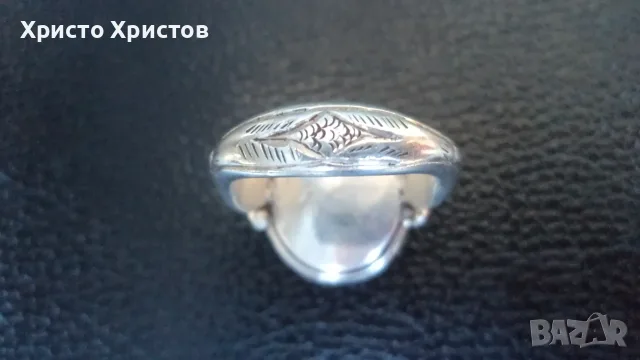 Сребърен старинен гръцки пръстен с гема натурален карнеол, снимка 6 - Пръстени - 56035033