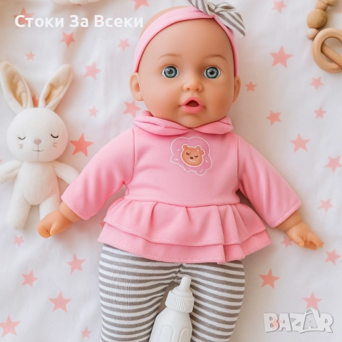 Реалистично говорещо бебе с аксесоар шише, снимка 4 - Кукли - 51847104