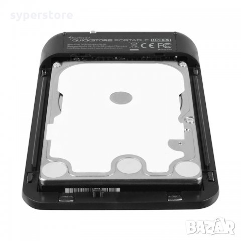 Външна Кутия за Харддиск 2.5" USB3.1 SHARKOON QuickStore Portable Black SH0008 SATA, снимка 3 - Захранвания и кутии - 11663487