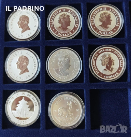 Сребро инвестиционни монети всички по 1унция 999. 8броя - Кукабура Коала Панда Ему Кругерранд, снимка 2 - Нумизматика и бонистика - 53131157