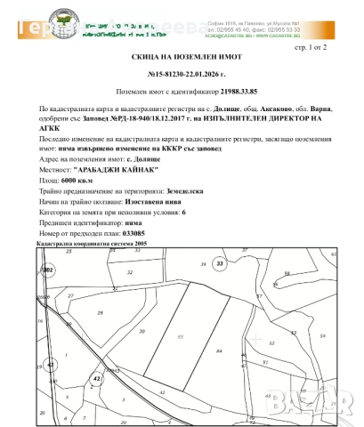 Продавам изоставена нива в село Долище 6 дек. 16000 €