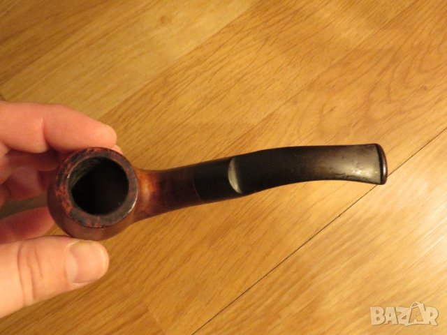 Стара лула колекционерска, маркова, извита - капитанска pietro canclino със черен  мущук