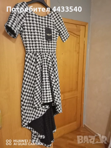 Елегантна рокля. Асиметрична. Издължена задна част . Овално деколте стои страхотно. , снимка 3 - Рокли - 53965541