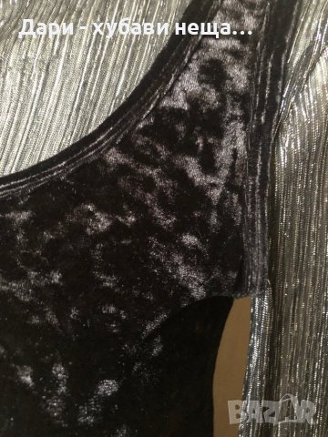 Блуза с прозрачност, в черно и сребристо🍀❤️S,M, M/L❤️🍀арт.145, снимка 6 - Блузи с дълъг ръкав и пуловери - 38816401