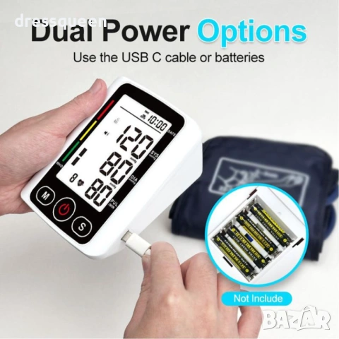 4493 Прецизен електронен апарат за кръвно налягане с памет за 180 записа и голям LCD дисплей, снимка 4 - Други стоки за дома - 53901601