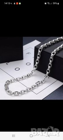 Синджир сребро 8 мм/55см, снимка 4 - Колиета, медальони, синджири - 38267310