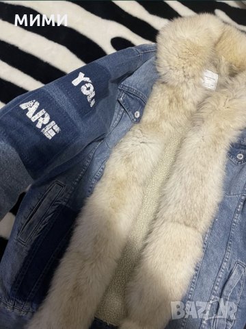 Уникално яке Зара, Zara с лисица, снимка 4 - Якета - 35407489