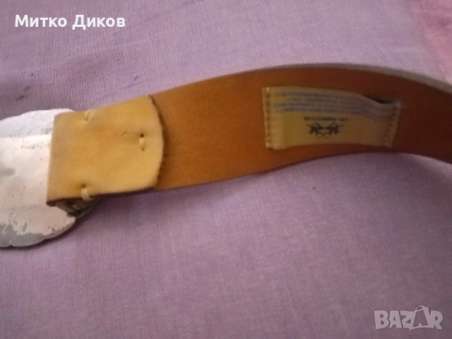 La Martina оригинален колан естествена кожа с масивна метална тока 107 см на 4 см, снимка 12 - Колани - 54244660