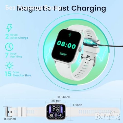 Нов Умен Часовник TAOPON - Монитор на Съня, Съвместим с IOS/Android, снимка 7 - Смарт гривни - 44262079