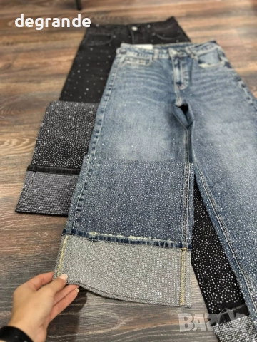 Дънки с камъчета ХС С М Л размер , снимка 2 - Дънки - 51736226